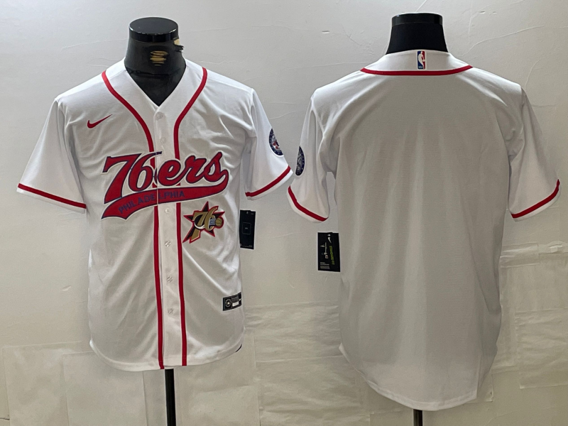 Men Philadelphia 76ers Blank White Jointly 2024 Nike NBA Jersey 20241120->ncaa teams->NCAA Jersey